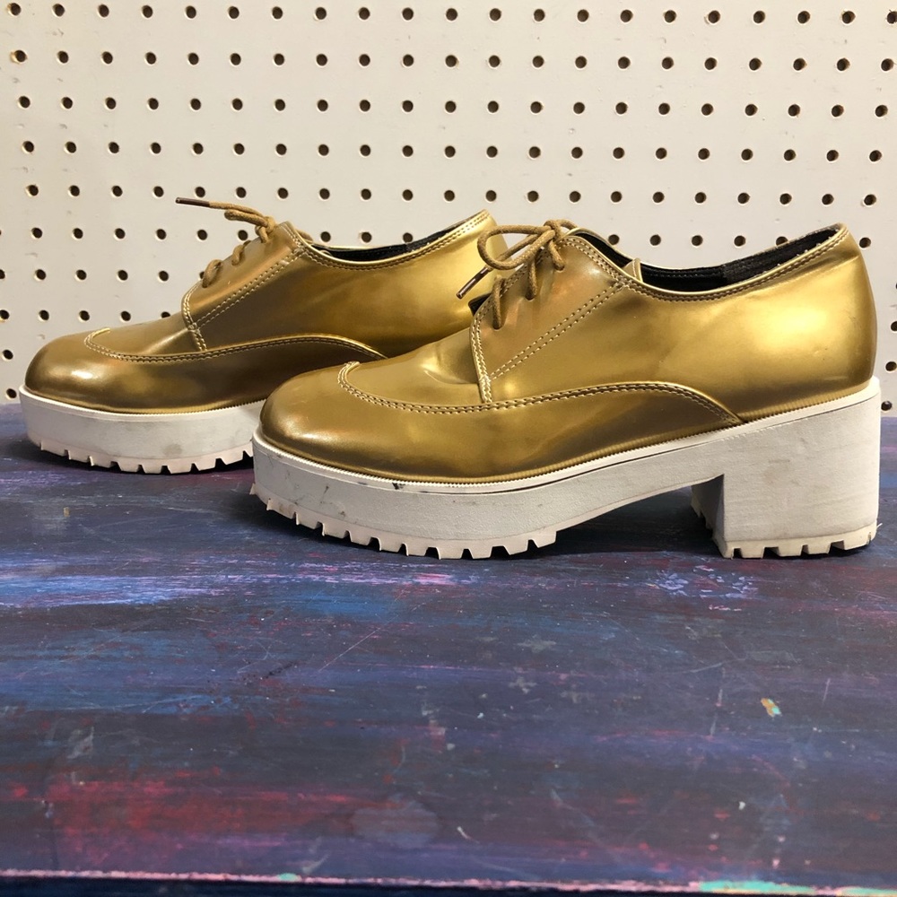 Massoomake Gold platform oxfords